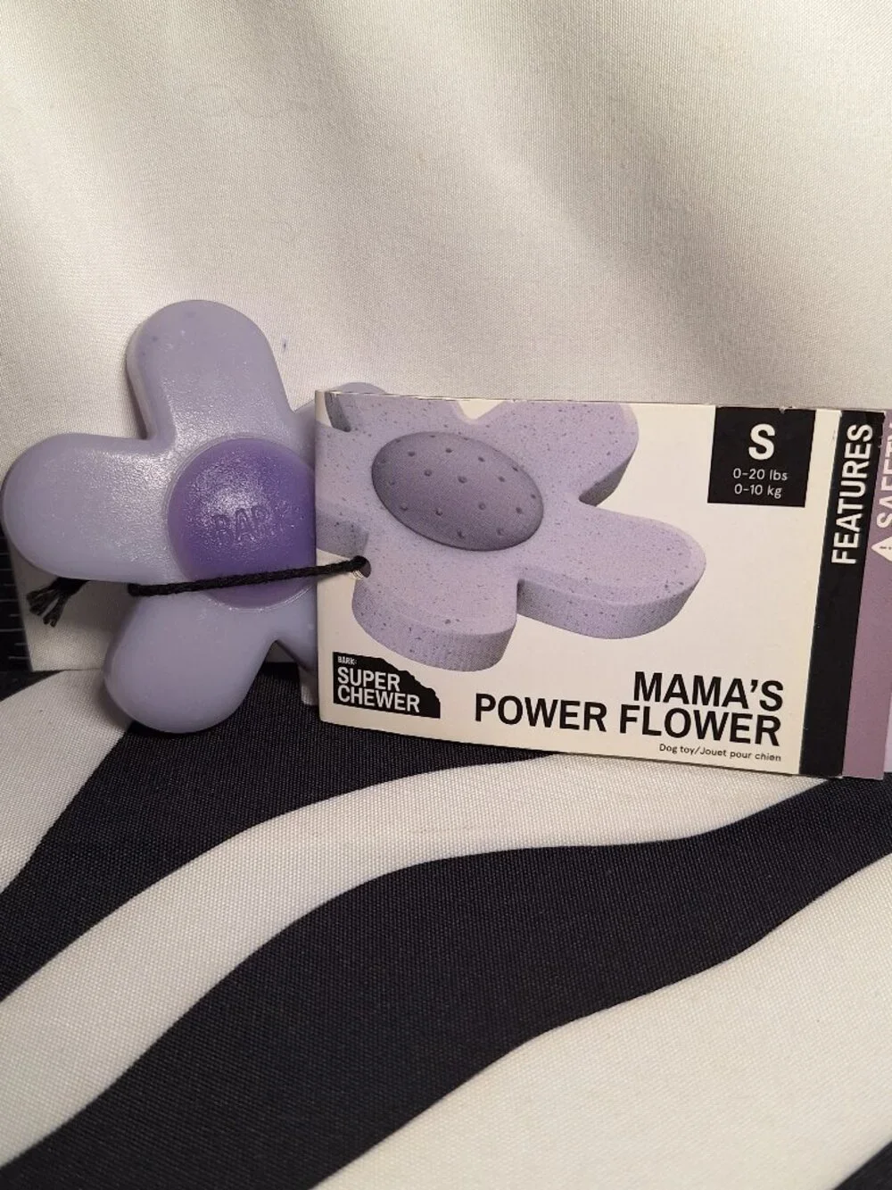 NWT Bark Super Chewer Mama's Power Flower Dog Toy S